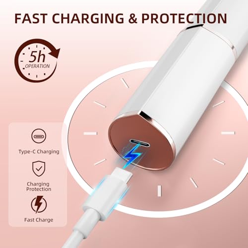 Facial Hair Removal for Women, Portable Lady Shaver, Rechargeable Painless Hair Remover for Face, Upper Lips, Chin, Peach Fuzz