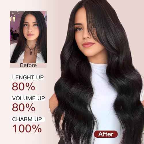 LOVELINE Clip in Hair Extensions Real Human Hair, 100% Remy Human Hair Extensions Clip Ins for Women, 7Pcs 22Inch 120g, Balayage Dark Brown Mixed Chestnut Brown