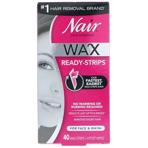 Nair Hair Remover Wax Ready- Strips 40 Count Face/Bikini by Nair