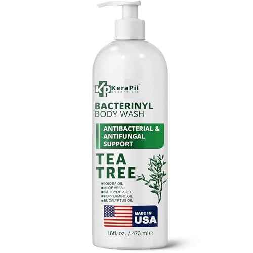 Bacterinyl Tea Tree Oil Body Wash - Antibacterial & Antifungal Support for Ringworm, Body Odors, Athlete¡¯s Foot & Acne, Helps Soothe Itchy, Dry Skin - Made in USA (16 fl oz)