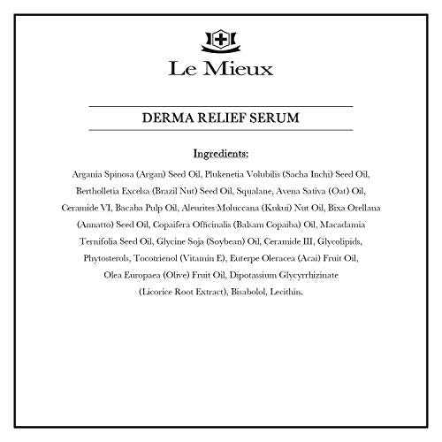 Le Mieux Derma Relief Serum - Hydrating Oil Serum for Face with Ceramides, Squalane & Kukui, Moisturizing Facial Oils for Dry or Sensitive Skin, No Parabens or Sulfates (1 oz / 30 ml)