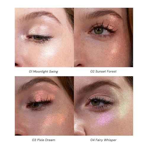 Flower Knows Midsummer Fairytales Liquid Highlighter(Multichrome),Highlighter Makeup,Pearlescent Face & Body Illuminator,Blendable & Long-lasting face Highlighter for All Skin Tones(03 Pixie Dream)