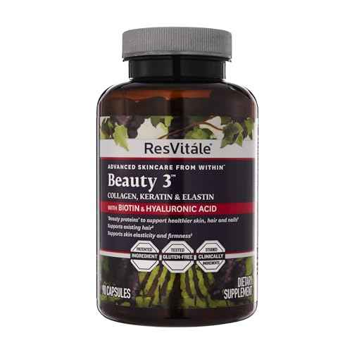 ResVit?le Beauty 3 - Skin Care Supplement with Collagen, Keratin & Elastin - 90 Capsules