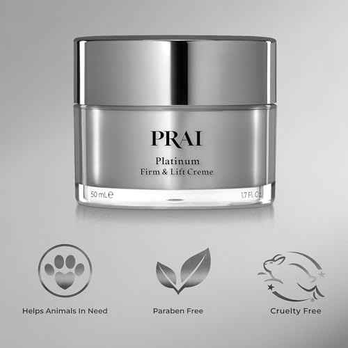 PRAI Beauty Platinum Firm and Lift Creme, Firming and Hydrating Face Moisturizer for Dry Skin and All Skin Types, Face Moisturizer for Skin Firming and Lifting, 1.7 Oz