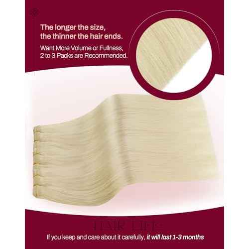 Moresoo Weft Hair Extensions Human Hair Blonde Double Weft Sew in Human Hair Extensions Golden Platinum Blonde Hair Wefts Human Hair Sew in Extensions Blonde Remy Hair 100G 22Inch