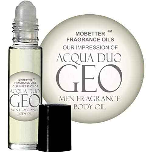 MOBETTER FRAGRANCE OILS Aqua Duo Geo Cologne Body Oil for Men (10ml Roll On)