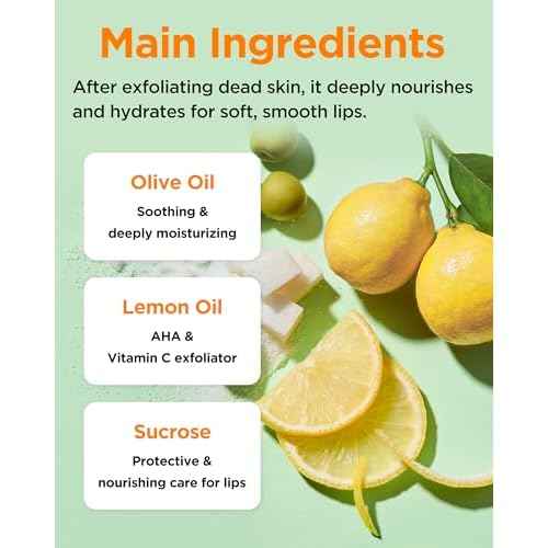 TOCOBO Lemon Sugar Lip Mask ? Korean Vegan Lip Scrub & Overnight Exfoliating Treatment for Dry, Chapped Lips ? Hydrating, Plumping, Smoothing ? Glazed Balm Texture, Non-Sticky, 0.68oz