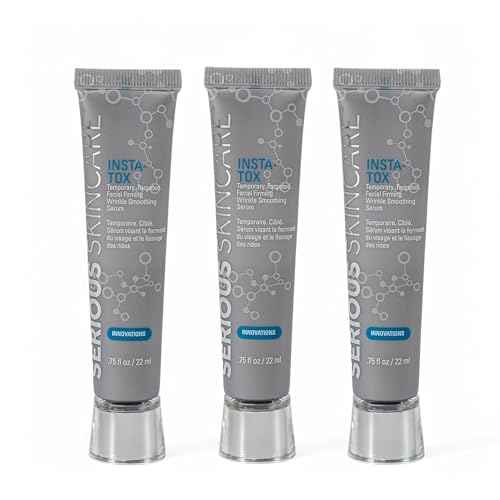 Serious Skincare INSTA-TOX Instant Wrinkle Smoothing Skin Serum TRIO - Temporarily Tightens Face - Instantly Reduce Appearance of Lines, Wrinkles & Large Pores - For Women & Men - .75 Fl. Oz. (3Pack)