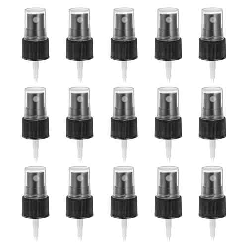 uxcell 50 Pcs Black Spray Top, 20/410 Fine Mist Sprayer Reusable Replacement Spray Bottle Pump Plastic Top for Cosmetic Perfume and Body Sprays Bottle
