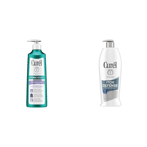 Curel Hydra Therapy, Itch Defense Moisturizer, Wet Skin Lotion, 12 Ounce & Itch Defense Calming Body Lotion, Moisturizer for Dry, Itchy Skin, Body and Hand Lotion