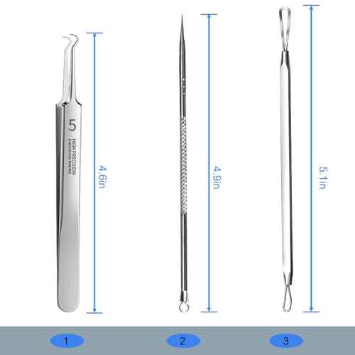 3Pcs Professional Pimple Popper Tool Kit,Pimple Extractor,Surgical Grade Blackhead Remover,Blackhead Remover Tools,Acne Comedone Extractor Tool for Face, Nose, T-Zone
