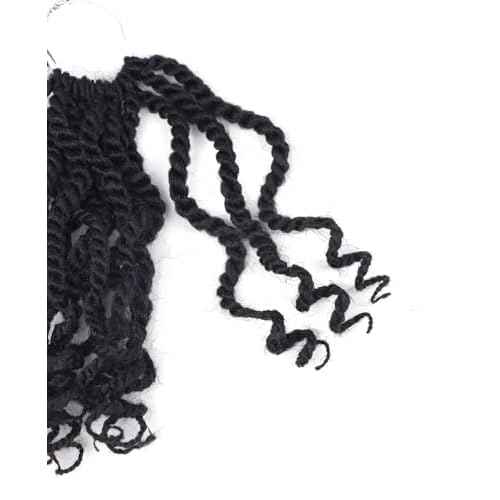 6 Inch Wavy Senegalese Twist Crochet Hair Color 2 Short Crochet Braids for Black Women 8 Packs Pre Looped Bob Kinky Twist Crochet Hair with Curly Ends for Kids (6 Inch,2)