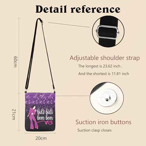 XYANFA Singer Selen Makeup Bag Bidi Bidi Bom Bom Selen Latin Dance Lyric Gift Singer Fans Zipper Pouch (Bidi Bidi Crossbody bag)