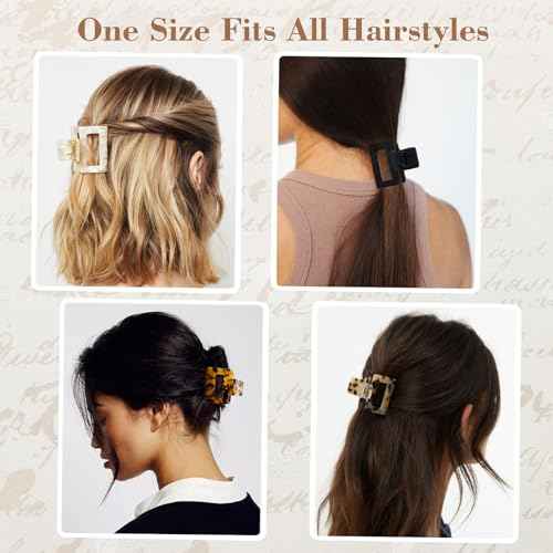 Hair Claw Clips for Women 4Pcs 2" Small Claw Clips Tortoise Shell Leopard Hair Clips for Thin Thick Hair Strong Hold Acetate French Clip Nonslip Jaw Clip Hair Accessories
