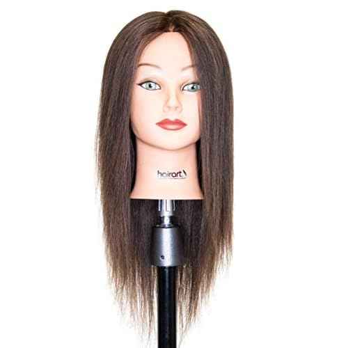 Chantal Cosmetology Training Head, European Hair Mannequin for Practice, [100% European Hair Mannequin] Training Head (Light Brown)