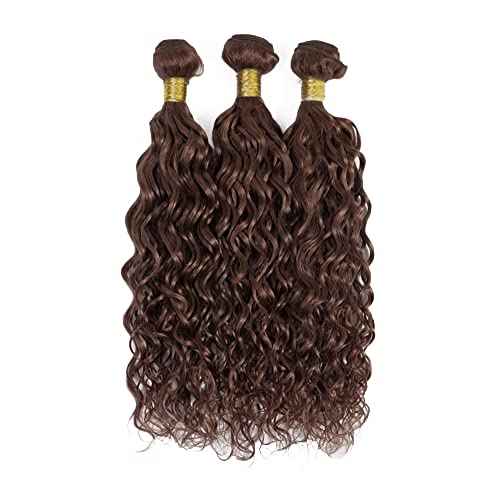 34 Inch Brown Kinky Curly Bundles Human Hair Chocolate Brown Bundles Niegmeag Brazilian Virgin Remy Hair Extensions Double Weft Soft and Silky Color 4 Kinky Curly Bundle Hair Weave
