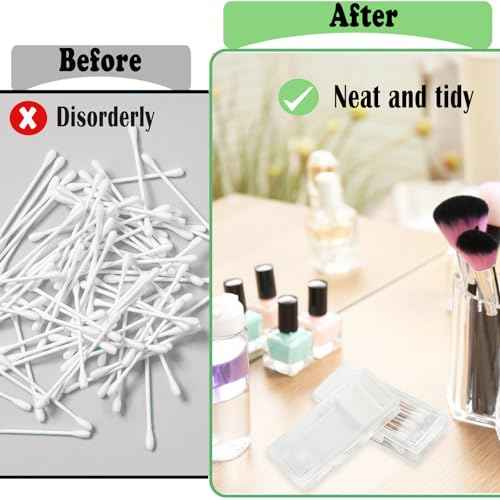 Cotton Swab Holder for Travel, 2 Pcs Portable Small Dental Floss Holder Clear Plastic Cotton Pad Holder, Travel Floss Picks Case Storage Containers with Dustproof Lid
