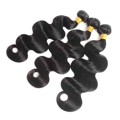 12A Human Hair Bundles Body Wave 100% Unprocessed Brazilian Virgin Hair 3 Bundles Human Hair Extensions Quick Weave Human Hair (20 22 24 Inch)