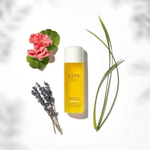 ESPA | Restorative Bath & Body Oil | Magnesium & Ashwagandha | Rose Geranium, Orange, Lavender & Palmarosa | Menopause Friendly