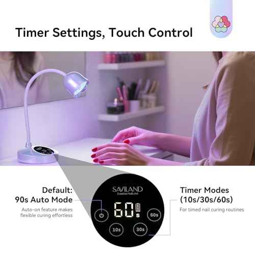 SAVILAND Advanced 30W UV Nail Lamp: Purple Gel Nail Lamp Cordless U V Light for Gel Nails Smart Sensor LED Flash Cure Lamp lampara led para u?as Profesional Gooseneck 8S Fast Cure Nail Salon Manicure