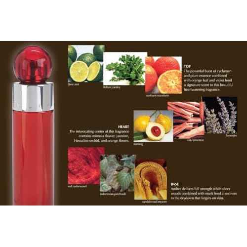 Perry Ellis 360 Red 3.4oz EDT Spray, 6oz Body Spray, 3oz Shower Gel, 7.5ml EDT Spray Men 4 Pc Gift Set