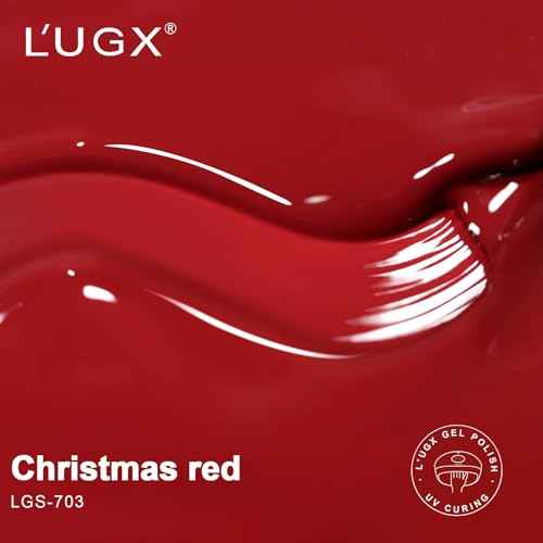 L'UGX Red Gel Nail Polish 15ML Christmas Cherry Dark Red Gel Polish Deep Soak Off UV Gel Colors for Nails Art DIY Manicure & Pedicure at Home Salon Holiday Gifts for Women LGS-703