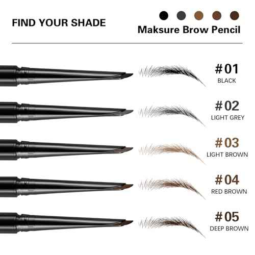 Microblading Eyebrow Pencil, Eyebrow Retractable Definer Pencil, Long Lasting Eye Brow Pencil, Angled Precision Tip, 0.1MM Ultra Slim Eyebrow Makeup, Waterproof, Smudgeproof (05 DEEP BROWN)