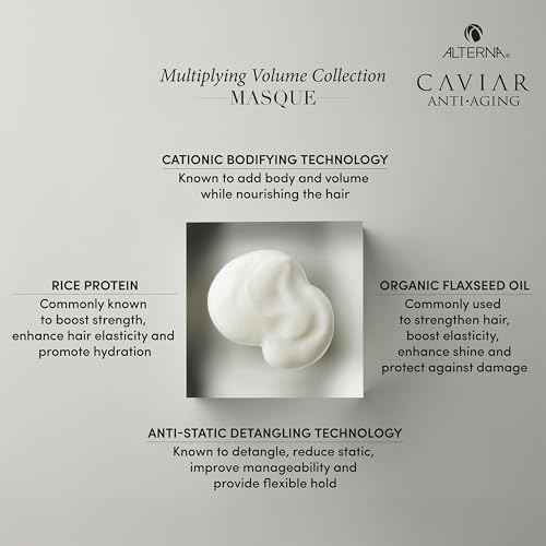 Alterna CAVIAR Anti-Aging Multiplying Volume Masque 5 Fl Oz | Lightweight Hydrating Hair Volumizer Mask for Fine, Thin, Limp or Flat Hair | Adds Shine & Body | Strengthens, Detangles & Boosts Fullness
