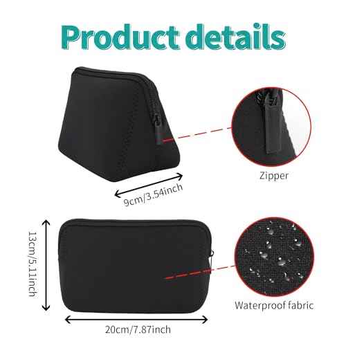 Cosmetic Bag Waterproof Neoprene Zipper Pouch Travel Portable Toiletry Makeup Bags Organizer Case for Women and Girls