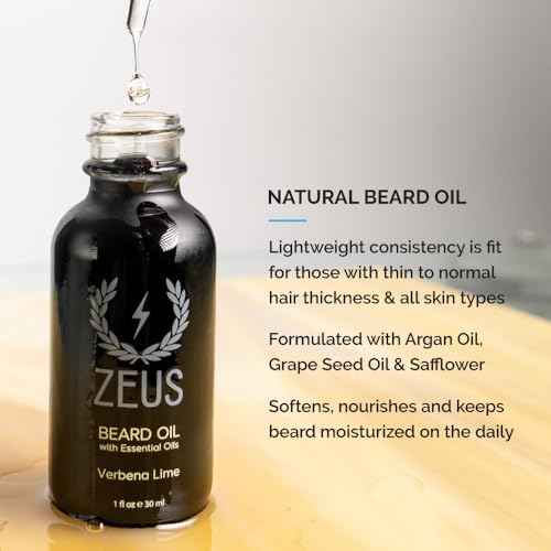 ZEUS Starter Beard Wash & Beard Oil Kit for Men, Softens, Hydrates & Moisturizes Facial Hair, Promotes Healthy Growth & Shine (Made In USA) Vanilla Rum