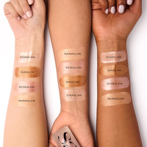 Saie Mini Glowy Super Gel - Hydrating Makeup Primer and Illuminating Glow Serum Enriched with Vitamin C and Squalane Oil - All-Over Liquid Highlighter Makeup for Instant Glass Skin - Sunglow (0.5 oz)