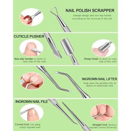 Nail Files and Buffers, MORGLES Nail Prep Kit with Emery Boards, Cuticle Remover Tools, Aloe Cuticle Oil for Manicure and Pedicure Shine Kit