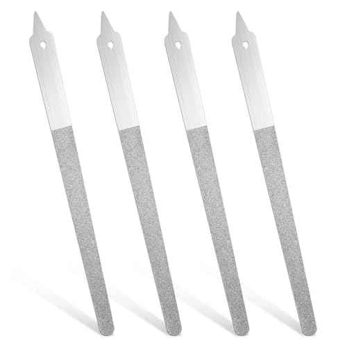 4PCS Diamond Nail File, 6 inch Stainless Steel Diamond Dust Nail File, Stainless Steel Nail Filer for Salon Home