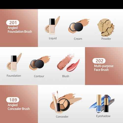 Makeup Brush for Foundation Concealer Blush Contour Liquid Cream Blending Angled Shape