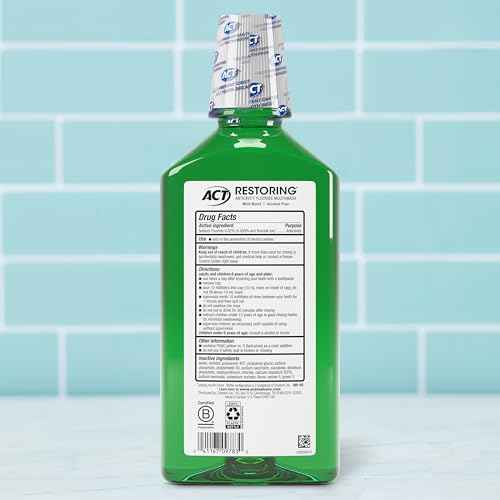 ACT Restoring Anticavity Fluoride Mouthwash with Zero Alcohol, Repairs Enamel & Strengthens Teeth, Mint Burst, 33.8 fl. oz., 2 pk