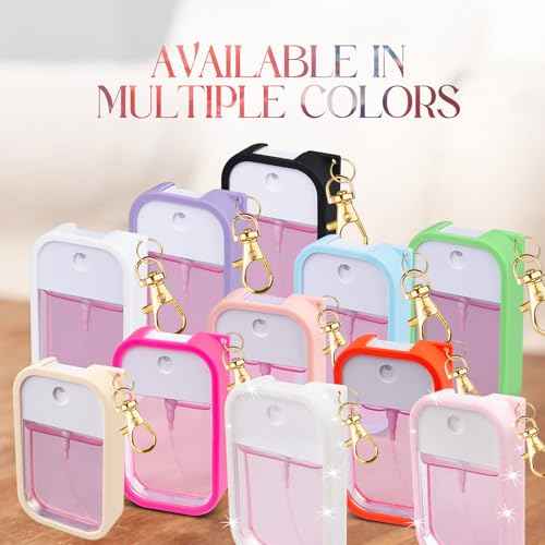 TERPINK Silicone Case Compatible with Touchland Hand Sanitizer Spray, Protective Case with Keychain for Power Mist and Glow Mist 1 fl oz, Hand Sanitizer Spray Accessory (Pink, 1 Pack)