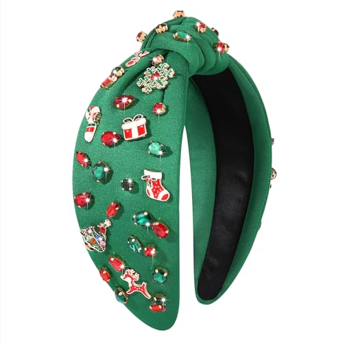 ARATLENCH Christmas Headband Winter Rhinestone Snowflake Xmas Tree Candy Cane Deer Hairband Christmas Party Accessories Gifts