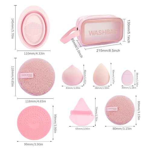 MAANGE Makeup Brush Set 49 Pcs Makeup Tool Set Premium Synthetic Foundation Powder Concealers Eye shadows Blush Makeup Brushes (Pink, 49 Piece Set)