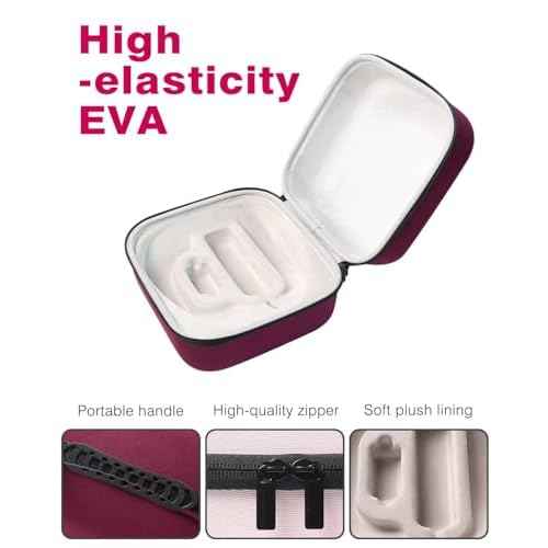 Face Mask Case with Handle Compatible with Shark CryoGlow LED Face Mask, Shock-Absorbing EVA Felt Lining for Secure Storage, Ideal for Travel, Carrying and Organization (Pink)