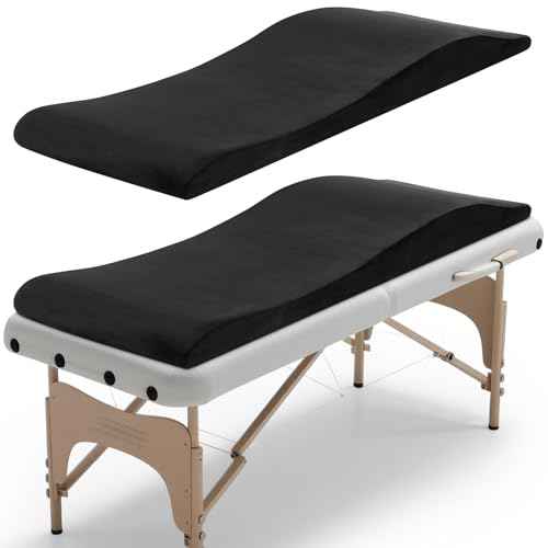 Lash Bed Topper, High Density Foam Massage Table Pad, Ergonomic Lash Bed Foam Topper, Curvy Esthetician Mattress, Washable Massage Table Padding Cushion for Beauty Salon, 70.8in¡¿23.6in, Black