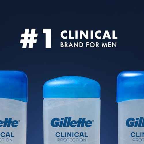 Gillette Clinical Antiperspirant and Deodorant for Men, 72hr Sweat & Odor Protection, Long Lasting Freshness, Anti-White Mark Technology, Clear Gel, Power Rush Scent, 2.6 oz