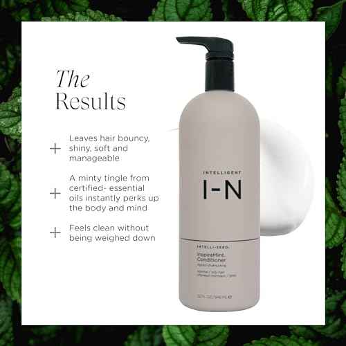 InspiraMint Conditioner, Invigorating Organic Conditioner for Fine and Oily Hair with Peppermint Oil, Hydrating, Refreshing, Vegan, 32 Fl Oz