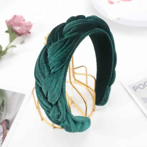 DRESHOW Velvet Braided Headband Women Hair Hoop Elastic Hair Bands Fashion Headbands for Women