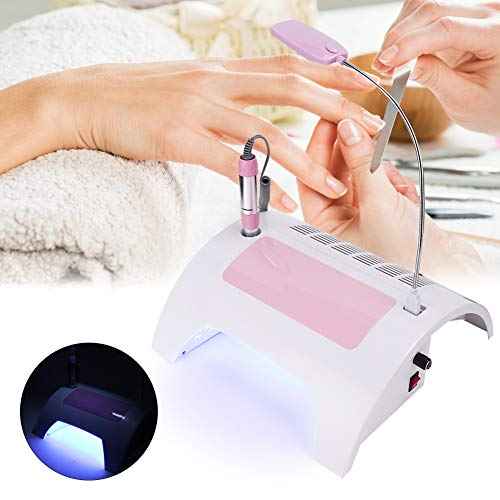 Nail Dust Collector Nail Lamp 60W Multifunctional Nail Polishing Machine with Light Pillow for Manicure Organic Nails US Plug 110-240V