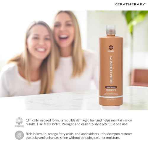 KERATHERAPY Keratin Infused KeratinFIXX Repair Shampoo, 33.8 fl. oz., 1000 ml - Repair Shampoo for Dry, Damaged or Frizzy Hair with Caviar Extract, Argan Oil & Kerabond Technology to Repair Breakage
