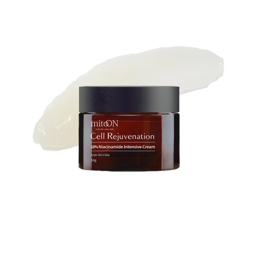 Mito-on Cell Rejuvenation Anti-Aging Cream, 50g / 1.76 oz - 10% Niacinamide, Vitamin B3 and Antioxidants, EGF + Volufiline for Wrinkle Reduction, Elasticity Improvement, Moisturizer, Korean Skin Care