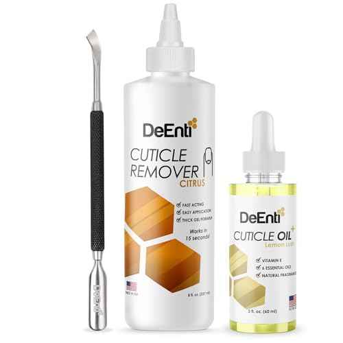 Cuticles Maintenance Pack, Bundle Includes Citrus Scented Cuticle Remover, Cuticle Oil for Nails, and Metal Pusher Tool, Salon Grade Nail Care, Home Manicure and Pedicure Kit