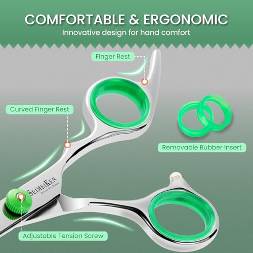 Hair Cutting Scissors ? Professional Hair Shears - Premium Stainless Steel Haircut Scissors Kit with Comb and Case - Barber Shears for Salon & Home Use, 6.0 Inch