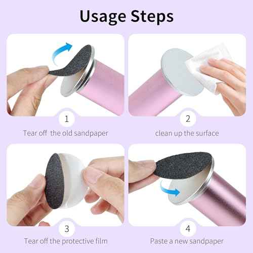 120PCS Fine 180 Grit Replaceable Sandpaper Discs for Electric Foot Callus Removers - 42mm Ultra-Soft Foot File Refills - Gentle Polishing & Baby-Smooth Finish