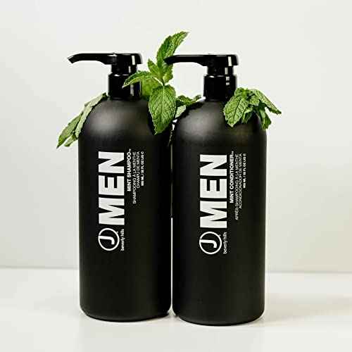 J Beverly Hills Men's Mint Shampoo with Peppermint Oil for a Healthy Scalp, (12 Oz, 32 Oz)